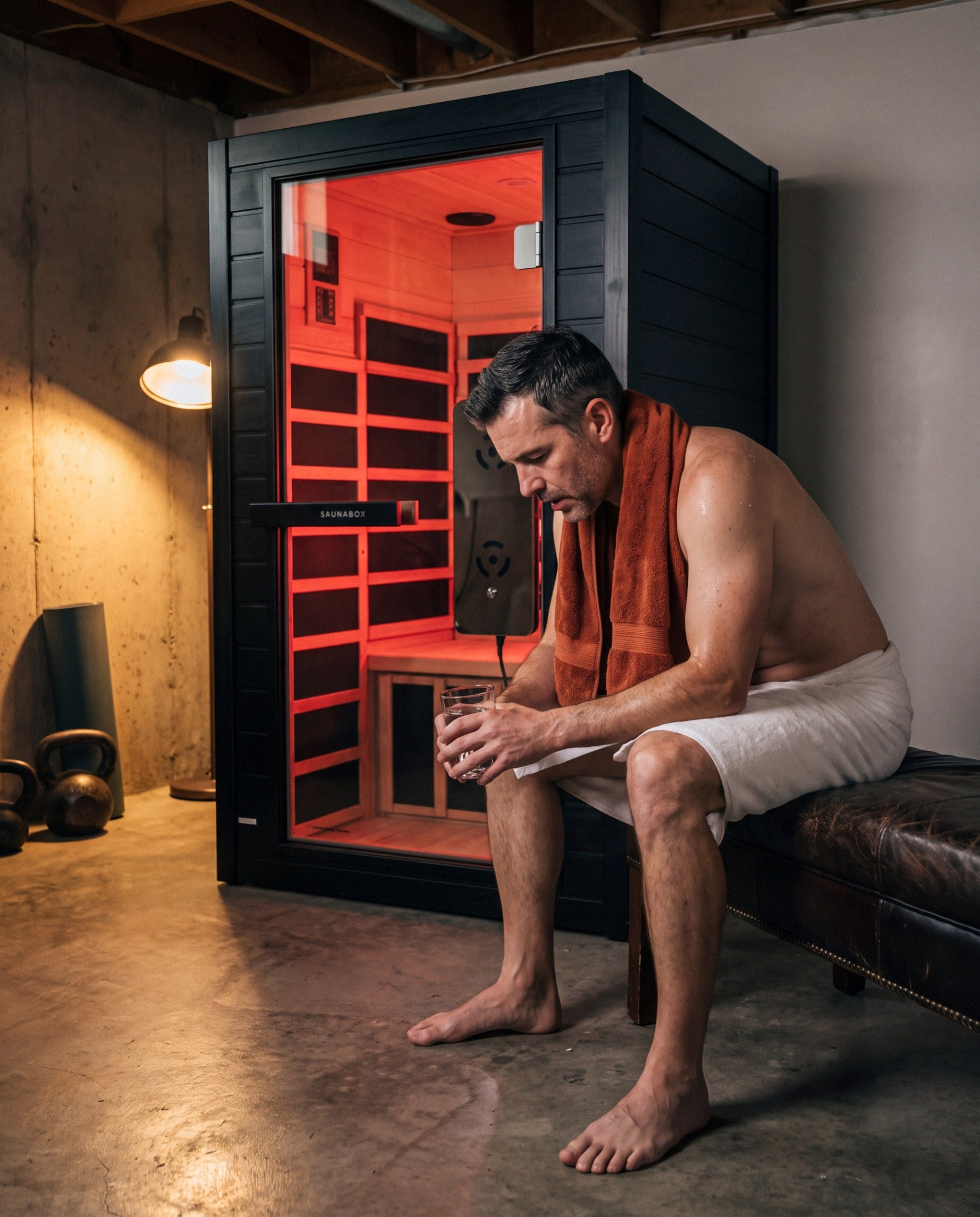Man in his 50s at home after work