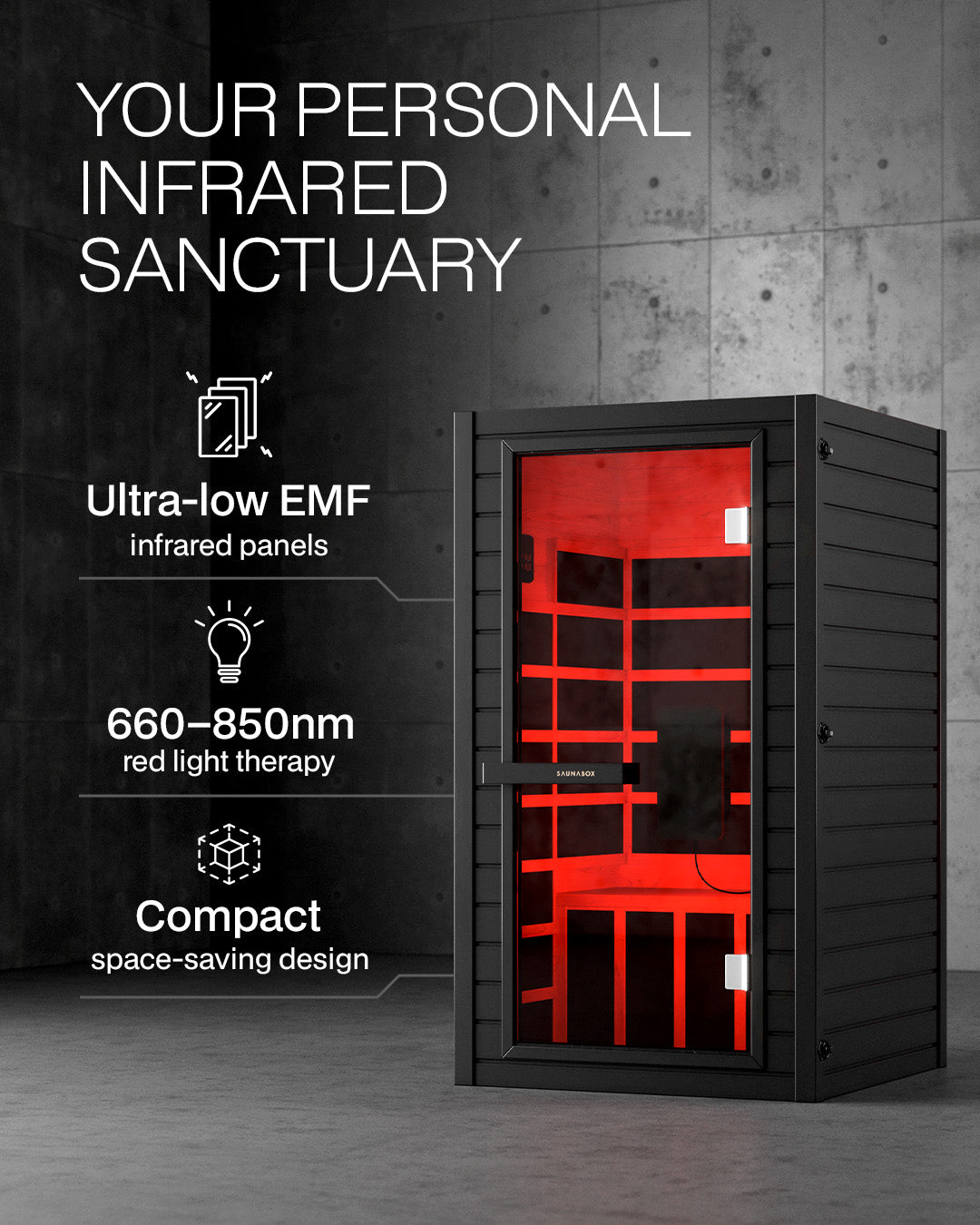 SaunaBox® Solara: Full Spectrum Infrared Sauna