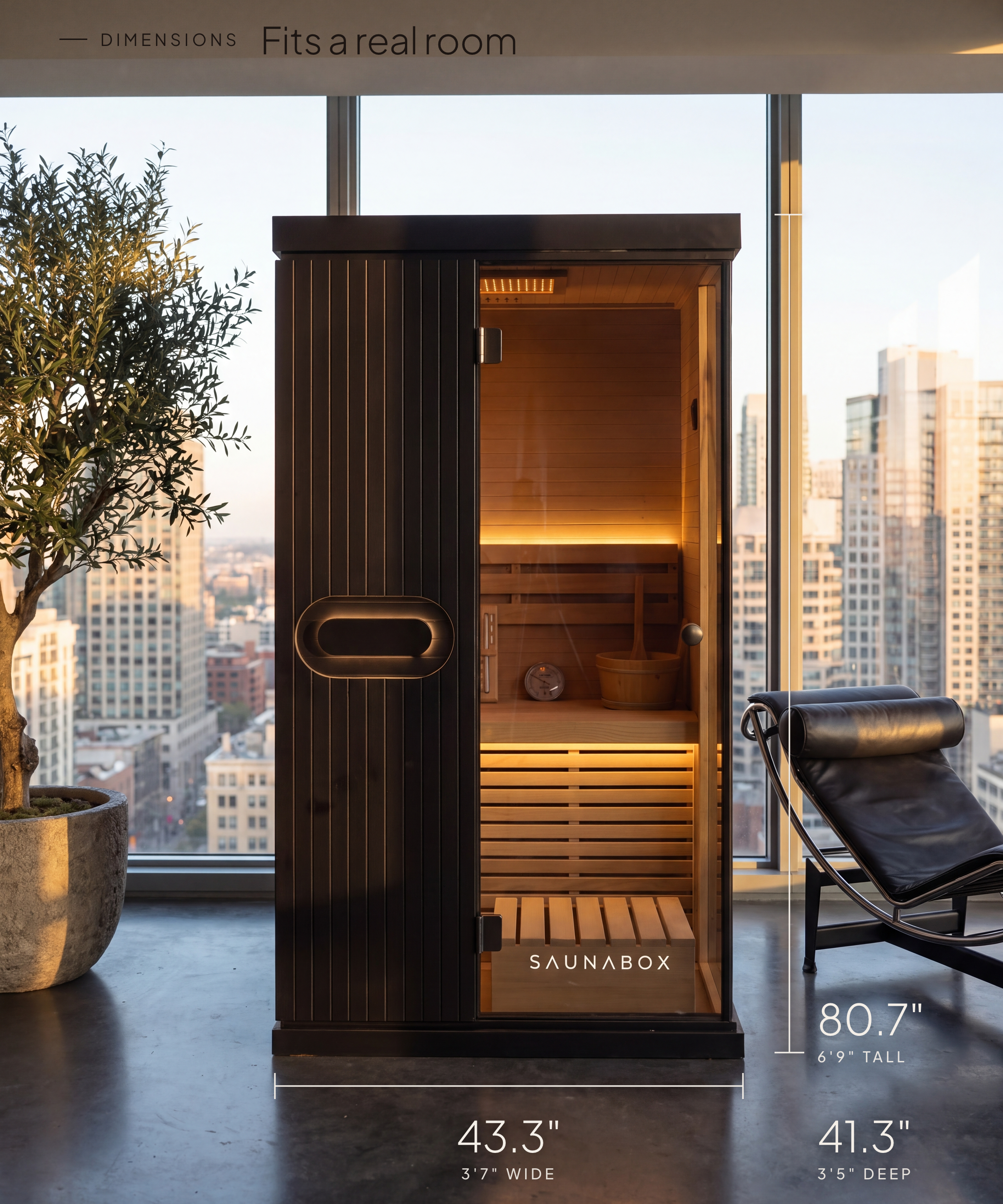 SaunaBox® Forge Indoor 1-Person: Traditional Finnish Sauna