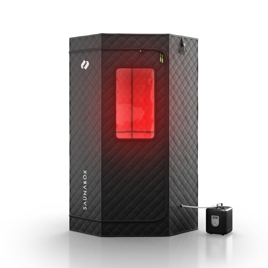 SaunaBox SmartSteam Pro with Red Light Therapy — white background product shot