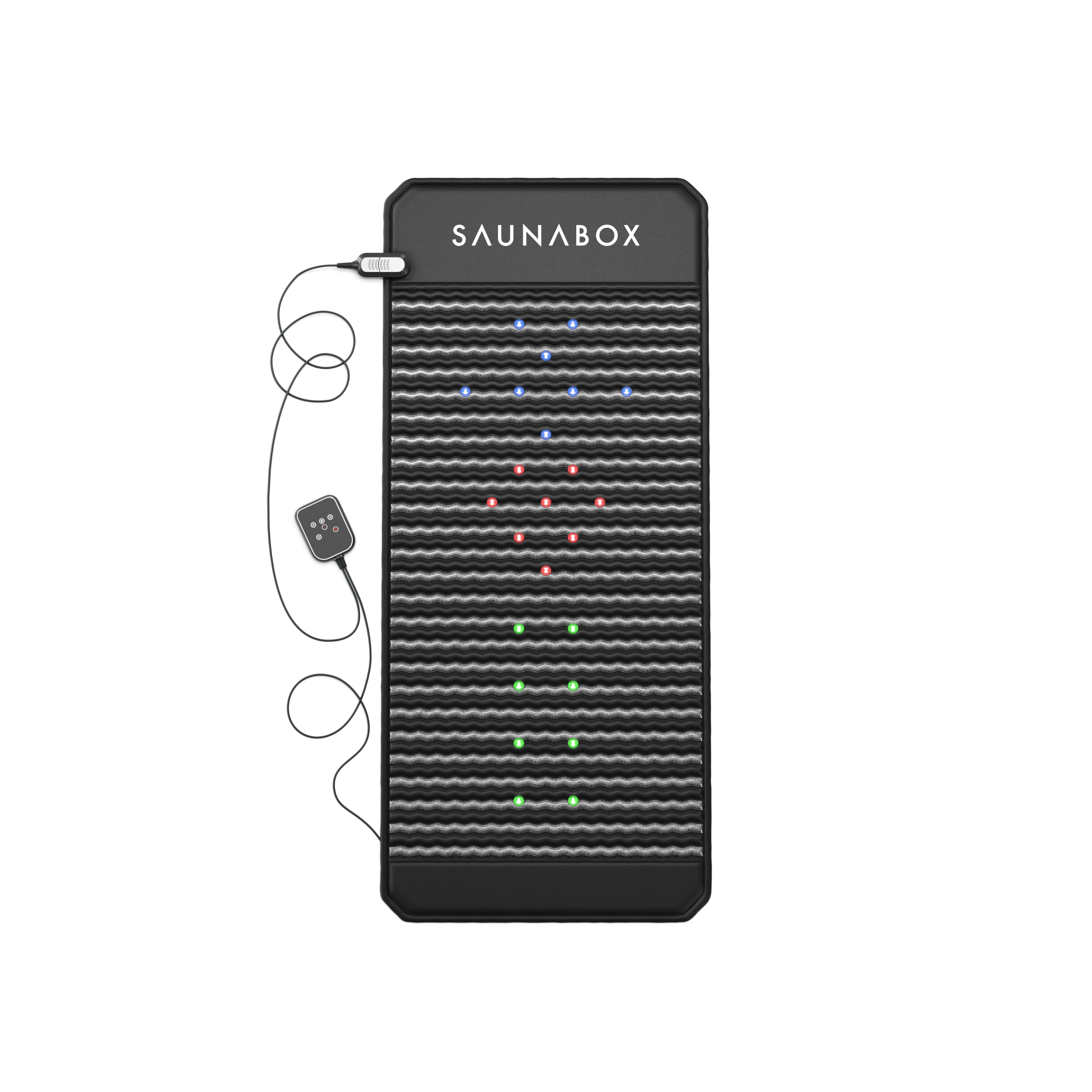 SaunaBox Infrared PEMF Mat unrolled with control panel