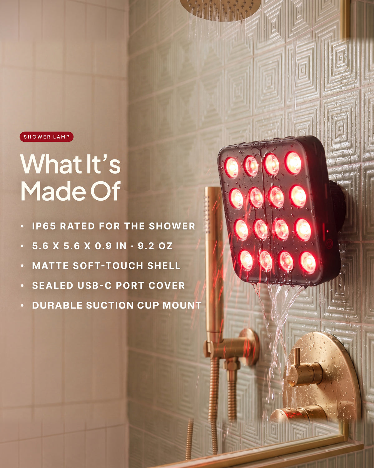 Red Light Therapy Shower Panel - What It's Made Of