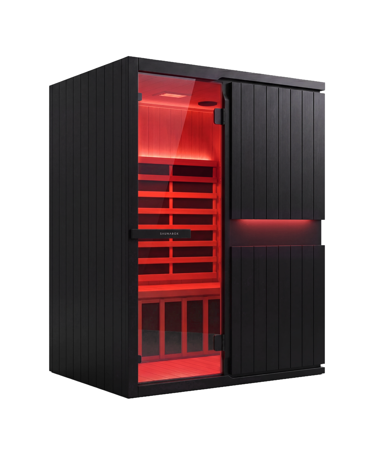 SaunaBox Solara 2-Person Black full-spectrum infrared sauna